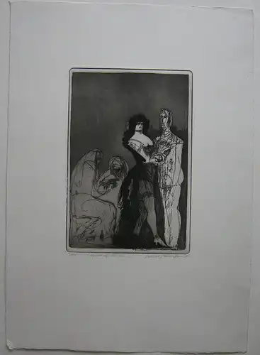 Helmut Hellmessen (1924) Hommage a Goya I Orig Radierung 1981 signiert 3/30