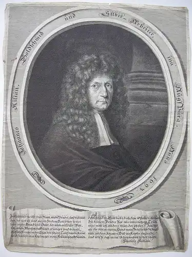 Johannes Kilian (1623-1697) Augsburger Goldschmied Orig Kupferstich 1693