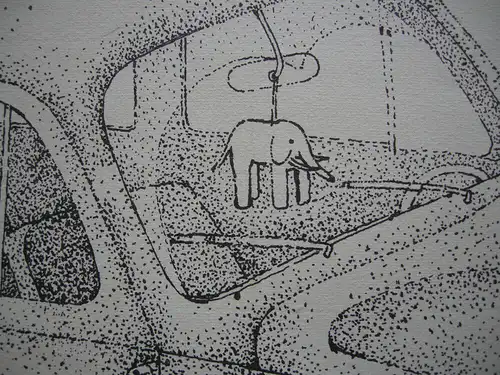 Dieter Kraemer VW Käfer mit Elefant Orig Lithografie 24/50 signiert 1972