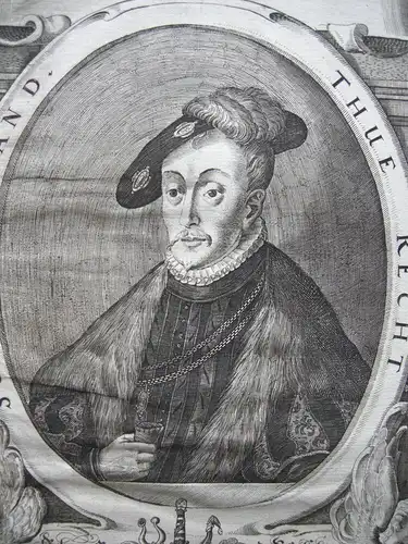 Johann Ernst I. (1521-1553) Herzog Sachsen Markgra Meissen Orig Kupferstich 1700