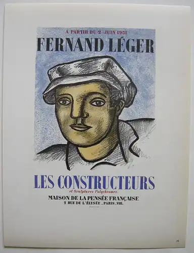 Fernand Léger Les Constructeurs  Orig Lithografie 1951 Maitres de l'Ecole 1959
