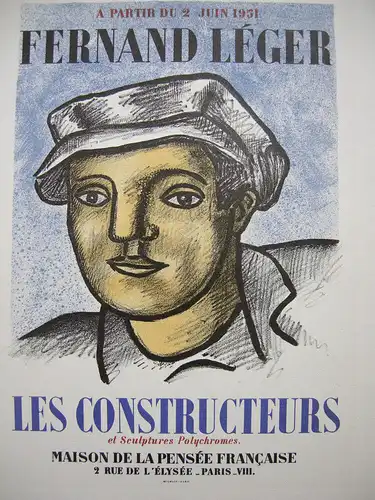 Fernand Léger Les Constructeurs  Orig Lithografie 1951 Maitres de l'Ecole 1959