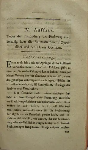 Wedekind Aufsätze Arzneimittel Purgiermittel Epedemie Mainz Leipzig 1791 Halbl.