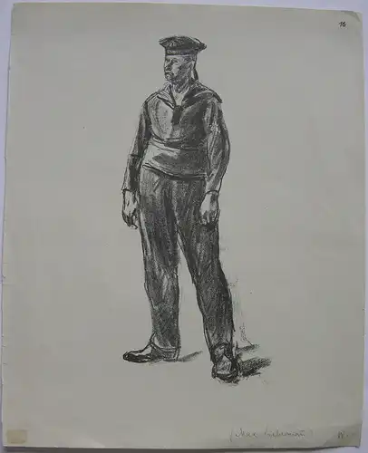 Max Liebermann (1847-1935) Unsere blauen Jungen Orig Lithografie 1920