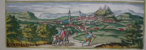 Malaga Vejer de la Fra altkolorierter Kupferstich Braun Hogenberg 1575 Espana