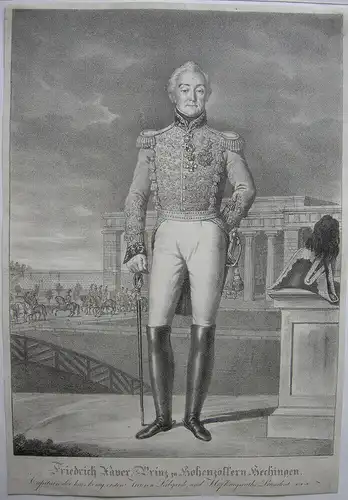 Friedrich Xaver zu Hohenzollern Hechingen Orig. Lithografie Lanzedelly 1830