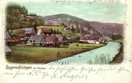 AK Rupprechtstegen mit Kurhaus Hartenstein Mittelfranken Bayern Litho gel 1903