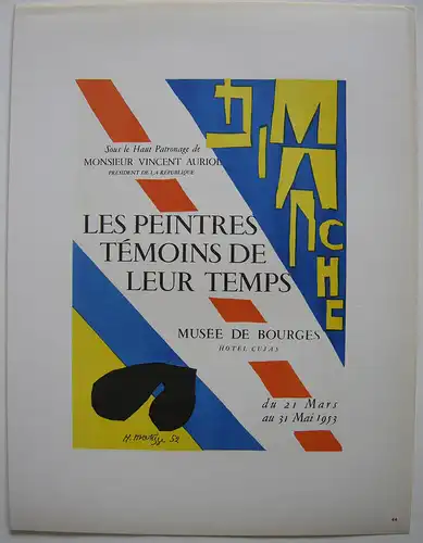 Henri Matisse Peintres Temoins 1953 Orig Lithografie Maitres de l'Ecole 1959