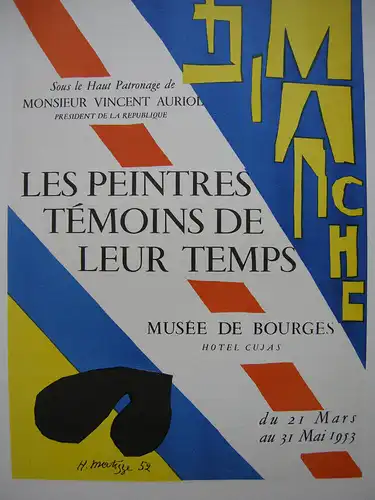 Henri Matisse Peintres Temoins 1953 Orig Lithografie Maitres de l'Ecole 1959