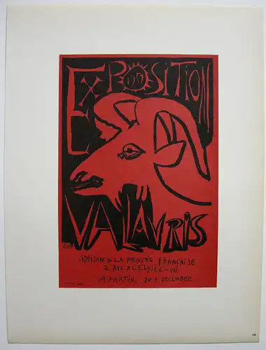 Pablo Picasso Exposition Vallauris 1952 Orig Lithografie Maitres de l'Ecole 1959