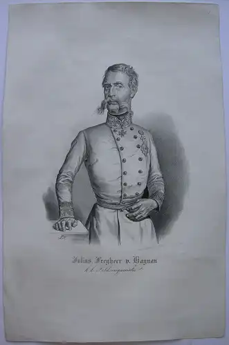 Julius von Haynau österr Feldzeugmeister Orig. Lithografie Jos Kriehuber 1850