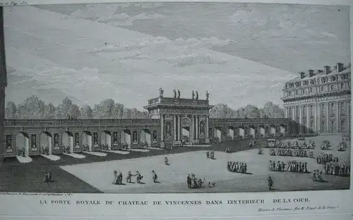Nicolas Ransonnette (1745-1810) Porte Chateau Vincennes Orig Kupferstich 1787