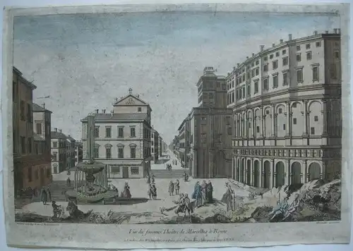Vue d’optique Guckkastenbild Theatre Marcelluz Roma Italia Kupferstich 1750
