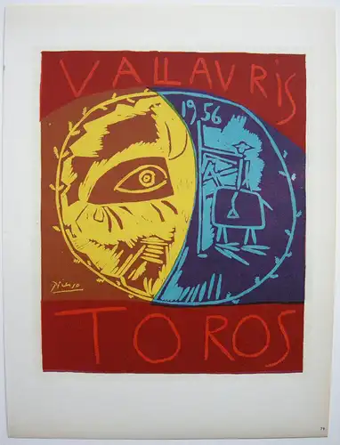 Pablo Picasso Vallauris Toros 1956 Orig Lithografie Maitres de l'Ecole 1959