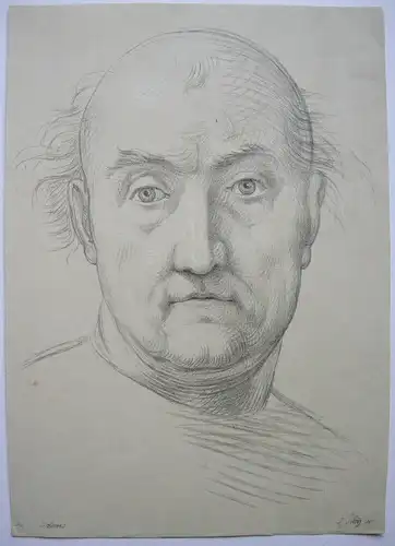 Ferdinand Piloty (1786-1844) Fra Bartholomeo  Orig. Lithografie um 1820