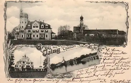 AK  Gruss aus Ising am Chiemsee  Oberbayern Rosenheim gel 1903