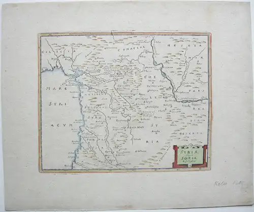 Syrien Libanon Kolorierte Kupferstichkarte Philipp Cluver 1697