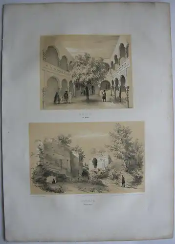 Algerien Algerie Mairie Bone Ruines d'Hyppone Lithografie Bayot 1840 Nord Afrika