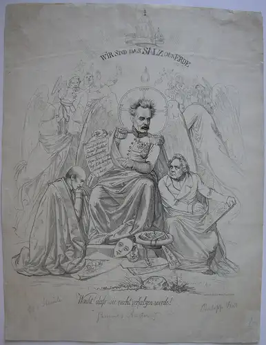 G. Ph. Winterwerb (1827-1873) Satir. Flugblatt Katholischer Club Preußen 1840