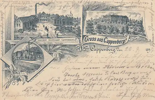 Ak Cappenberg Selm Unna Fabrik Kreutzkamp Schloss gel 1897