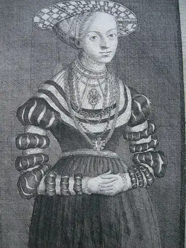 Margaretha Herzogin Bayern (1395 -1447) Orig Kupferstich um 1750 Zimmermann