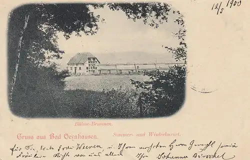 AK Bad Oeynhausen Bülow-Brunnen Detmold gel 1900 Nordrhein Westfalen