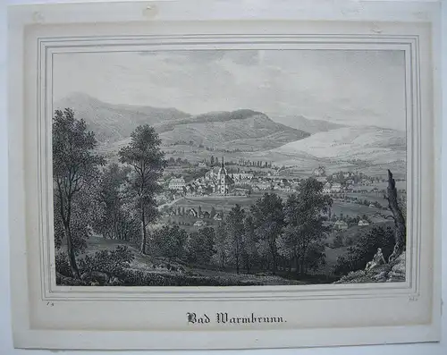 Cieplice Slaskie Zdrój Bad Warmbrunn Gesamtansicht Orig Lithografie 1838 Polski