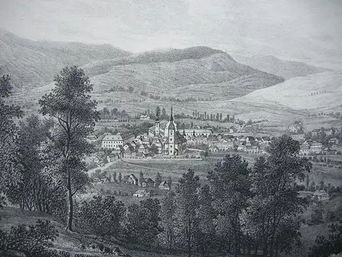 Cieplice Slaskie Zdrój Bad Warmbrunn Gesamtansicht Orig Lithografie 1838 Polski