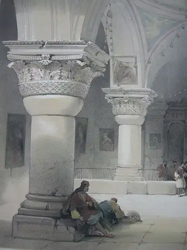 David Roberts (1796-1864) Crypt Holy Sepulchre Jerusalem Orig Lithografie 1841