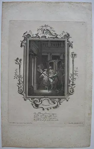 Joh. Esaias Nilson (1721-1788) Monatsdarstellung Februar Orig. Kupferstich 1780