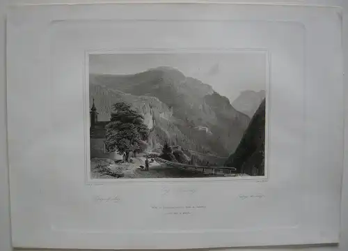 Eng-Paß-Lueg Salzburg Orig. Stahlstich Richter 1847