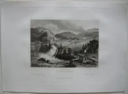 Wildbad Gastein Wasserfall Salzburg Orig. Stahlstich C. Huber 1847
