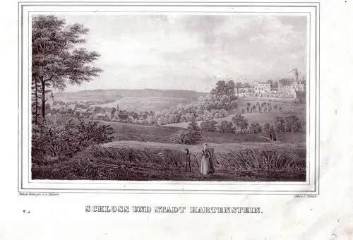 Hartenstein bei Chemnitz Sachsen Lithographie 1842