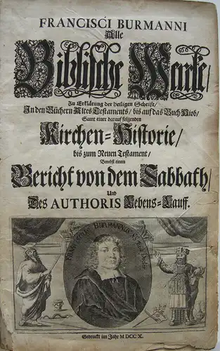 Franz Burmann Alle Biblische Wercke Pergament 1710 Bibelexegese Sabath