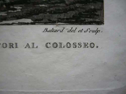 Louis-P Baltard (1764-1846) Logia Imperatori Colosseo Orig Aquatinta 1806 Italia