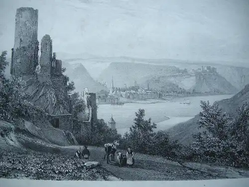 St. Goar  Rheinfelden Orig Lithografie Chapuy 1840 Rheinland-Pfalz