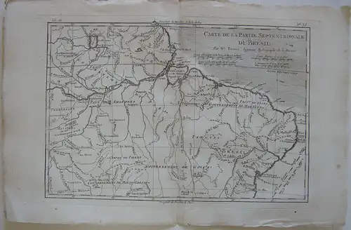 Brasil Partie Septentrionale Orig Copperplate map R. Bonne 1780