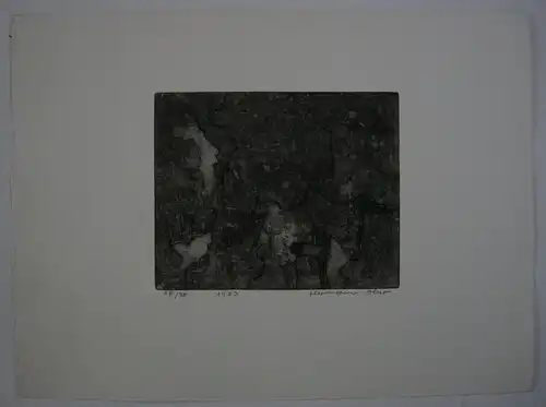 Hermann Ober (1920-1997) Abstrakte Komposition 16/50 Orig Radierg 1983 signiert