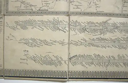 Hanser Post- und Eisenbahn-Reisekarte Deutschland kolor Orig Stahlstich 1870