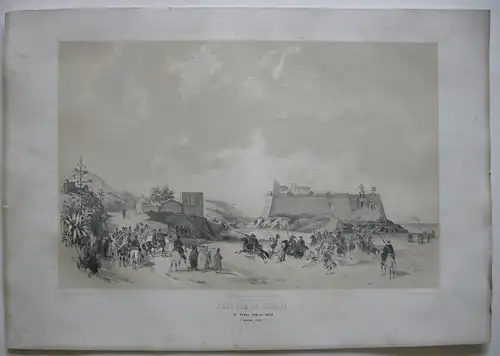 Algerien Algerie Alger Fort 24 Heures Bab-el-Qued Lithografie Bayot 1840 Afrika