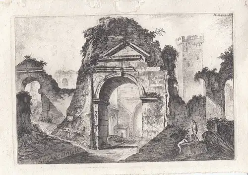 Rom Roma Arco di Drusus Orig Kupferstich 1780 Italia Italien Augustus