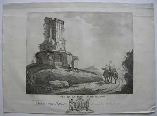 La Tour de Bellegarde France Taille douce Orig Kupferstich 1790