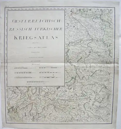 Österreichisch-Russisch-Türkischer Kriegsatlas Titelblatt kol Kupferstich 1788
