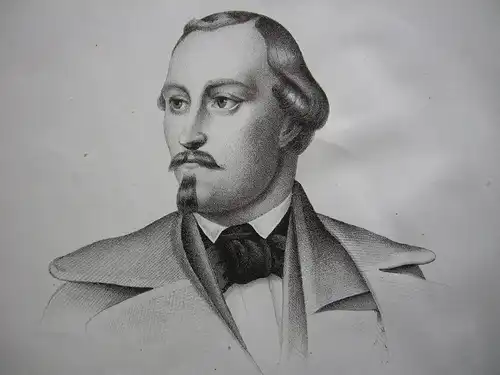 Ernst II. (1791-1864) Herzog Sachsen -Coburg Komponist Orig. Lithografie 1850