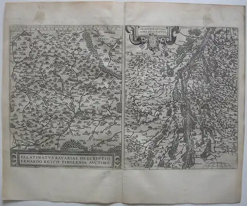 Oberpfalz Elsass Strassburg 2 Orig Kupferstichkarten Ortelius 1575