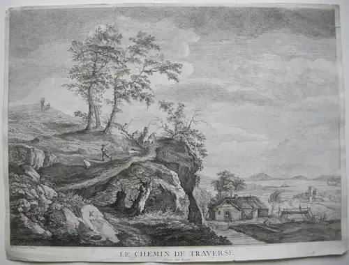 Philips Wouvermans "Le chemin de Traverse" Kupferstich um 1650