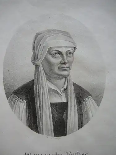 Margarethe Luther (1560-1637) Tochter Luthers Orig Lithografie Kunike 1825