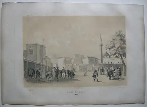 Algerien Algerie Alger Place de Bone (1833) Lithografie Bayot 1840 Afrika