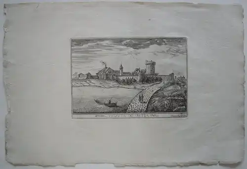 Veduta di Ostia Roma Italia Orig Kupferstich Silvestro Apponti 1745 Italien