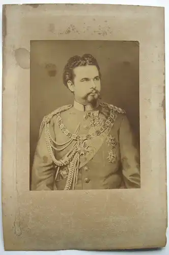 Josef Albert (1825-1886) Portrait Foto Ludwig II. Albumin um 1870 Blindstempel